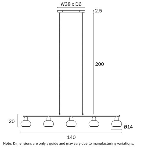 Marbell 5 light pendant - Image 6
