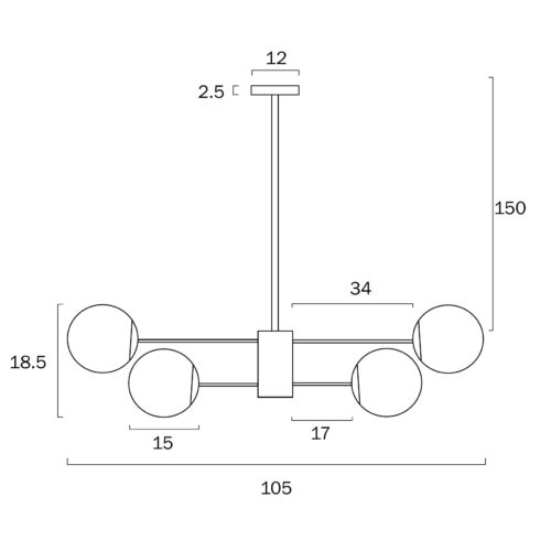 Marsten 12 lights pendant - Image 3