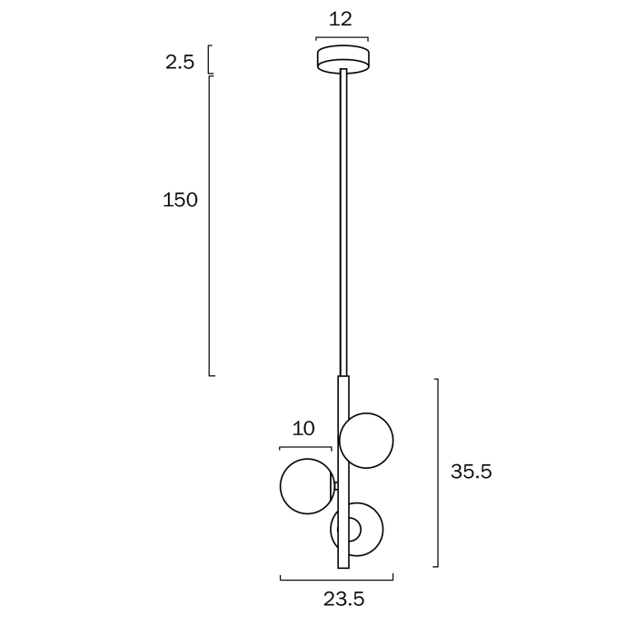 Moran 3 lights pendant - Image 2