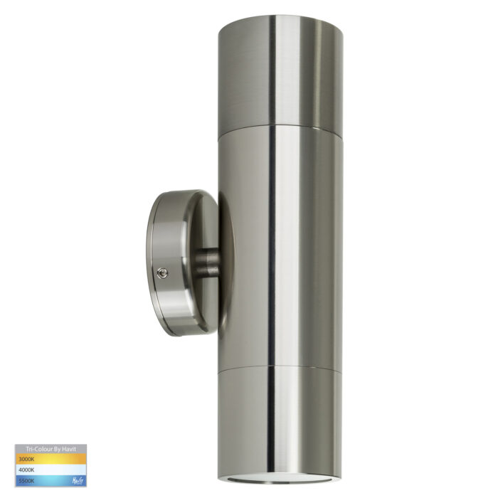 HV1007MR16T - Tivah 316 Stainless Steel TRI Colour Up & Down Wall Pillar Lights - Image 2