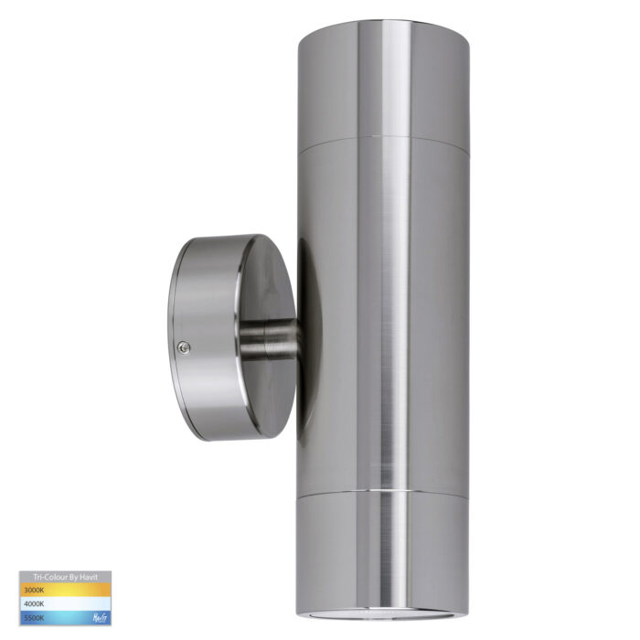 HV1008T - Maxi Tivah 316 Stainless Steel and Black TRI Colour Up & Down Wall Pillar Lights - Image 2