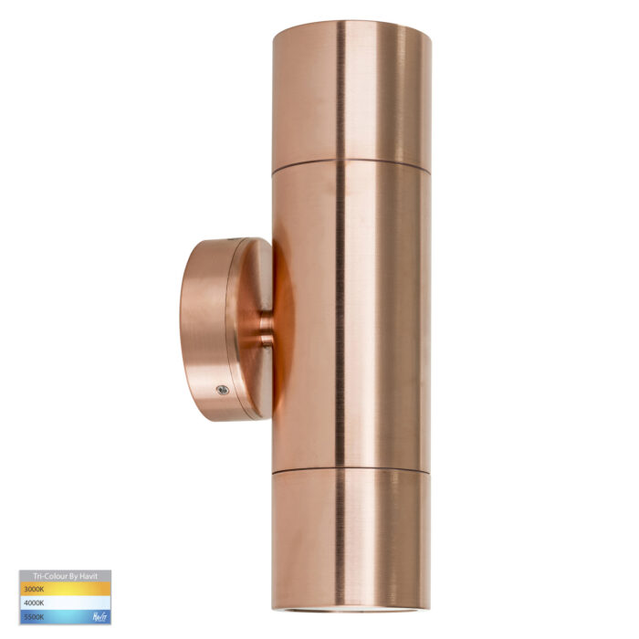 HV1017GU10T - Tivah  Solid Copper TRI Colour Up & Down Wall Pillar Lights - Image 2