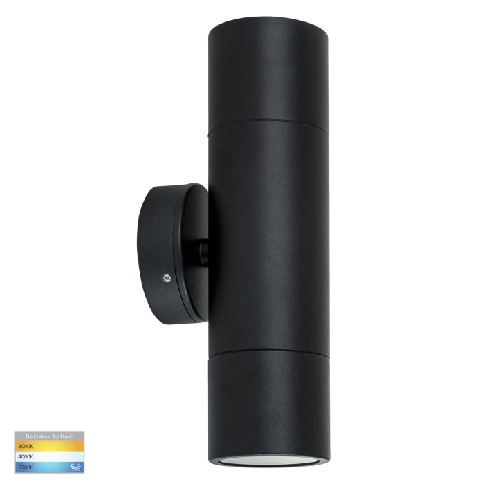 HV1027GU10T - Tivah Black TRI Colour Up & Down Wall Pillar Light