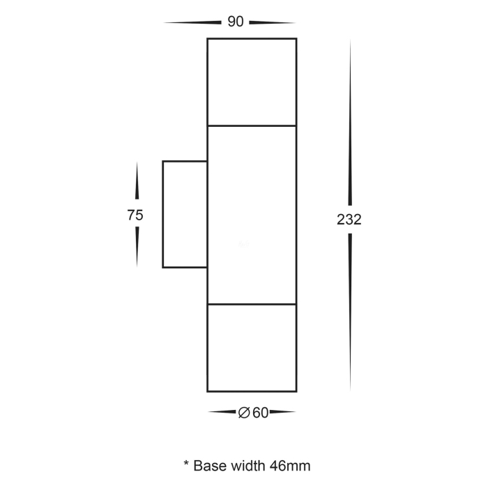 HV1071T - Piaz Stainless Steel TRI Colour Up & Down Wall Pillar Lights - Image 2