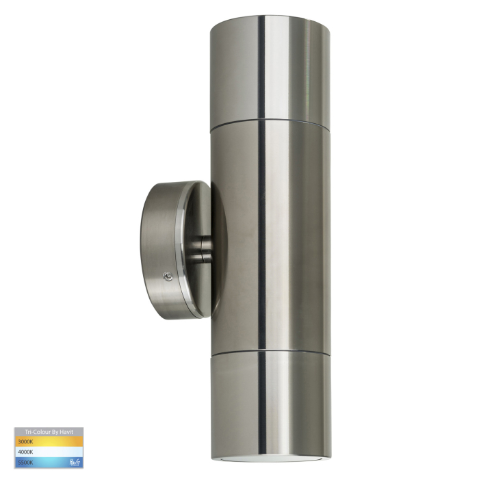 HV1085T - Tivah Titanium Aluminium TRI Colour Up & Down Wall Pillar Lights