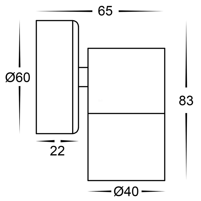 HV1107MR11NW - Mini Tivah 316 Stainless Steel Fixed Down Wall Pillar Lights - Image 2