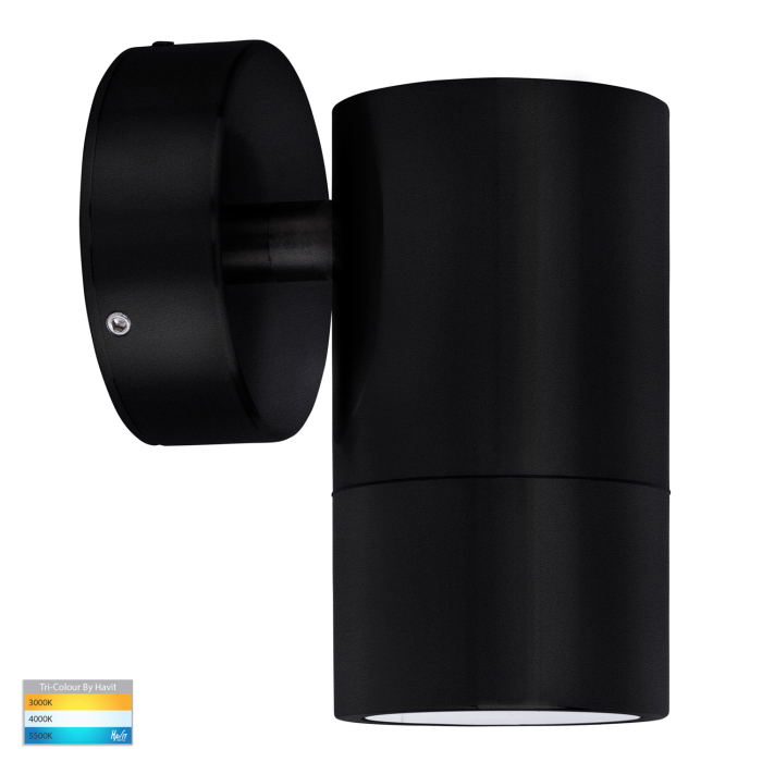 HV1128T - Maxi Tivah 316 Stainless Steel And Black TRI Colour Fixed Down Wall Pillar Lights