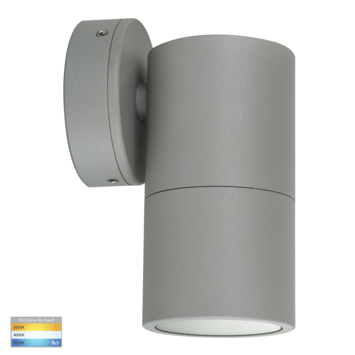 HV1147GU10T - Tivah Silver TRI Colour Fixed Down Wall Pillar Lights