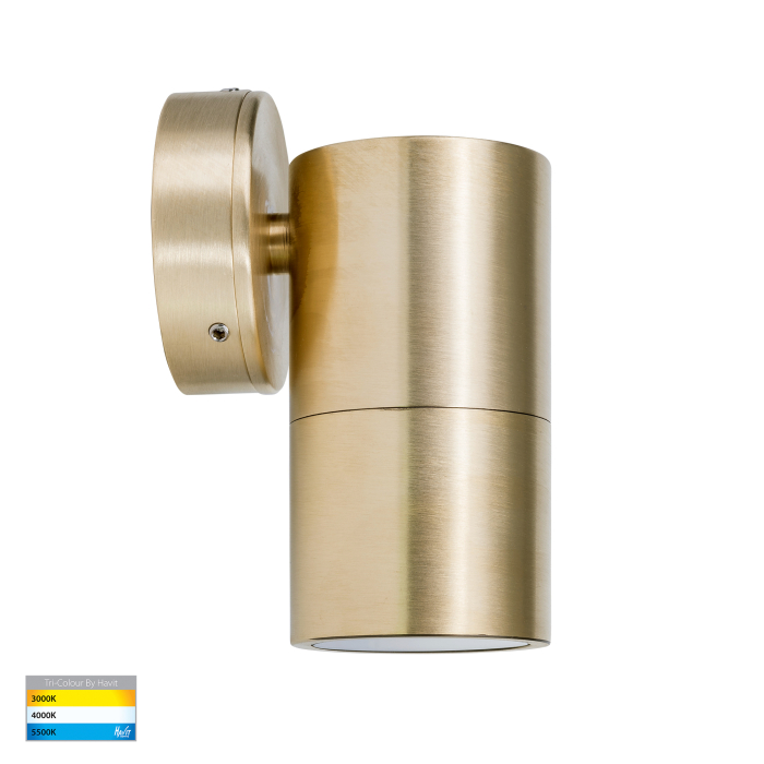 HV1155T - Tivah Solid Brass TRI Colour Fixed Down Wall Pillar Lights