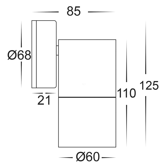 HV1155T - Tivah Solid Brass TRI Colour Fixed Down Wall Pillar Lights - Image 2
