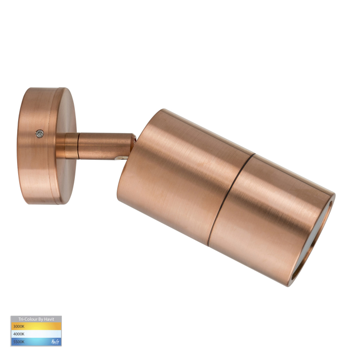 HV1217GU10T - Tivah Solid Copper TRI Colour Single Adjustable Wall Pillar Lights