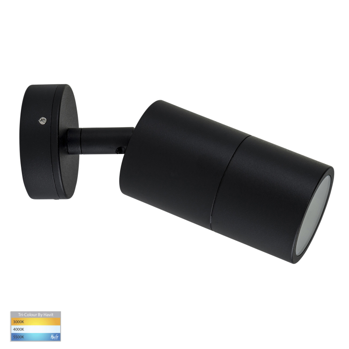 HV1227GU10T - Tivah Black TRI Colour Single Adjustable Wall Pillar Lights