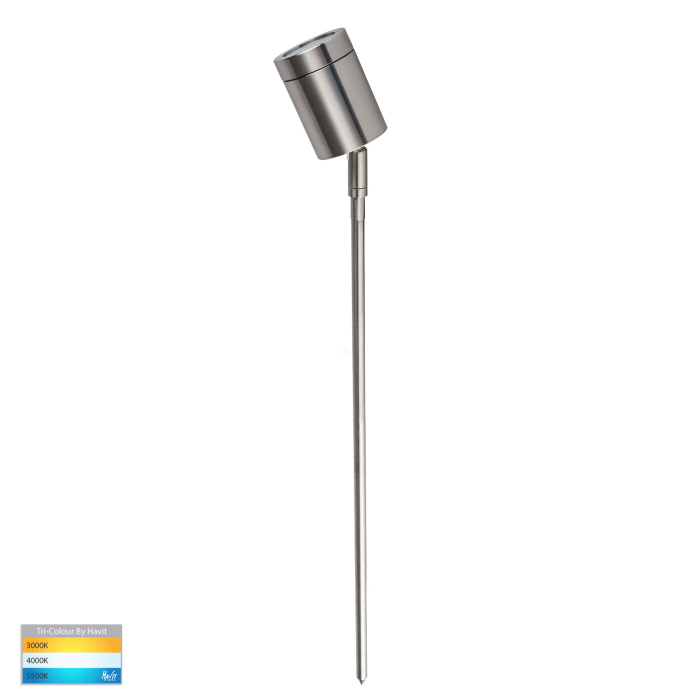 HV1401T  - Pointe 316 Stainless Steel & Black TRI Colour LED Garden Spike Light