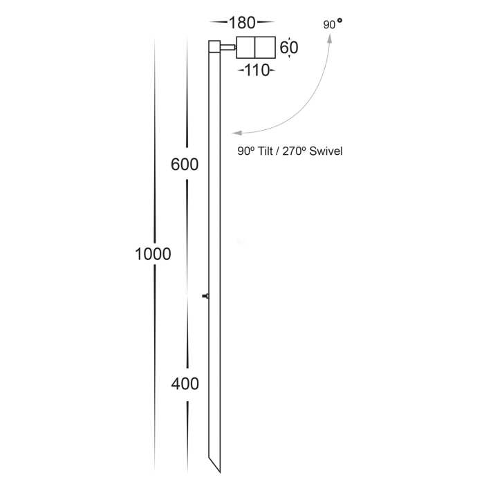 HV1403T-BR - Tivah soild Brass TRI Colour Double Adjustable LED Bollard Spike Light - Image 2