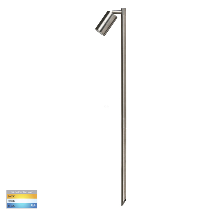 HV1403T-SS316 - Tivah 316 Stainless Steel TRI Colour Double Adjustable LED Bollard Spike Light