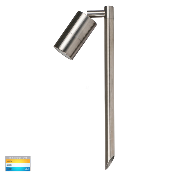 HV1407T-SS316 - Tivah 316 Stainless Steel TRI Colour Double Adjustable LED Bollard Spike Light