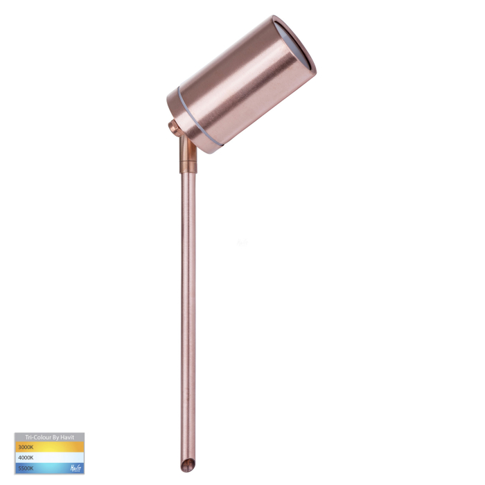 HV1412T - Eden 316 Stainless Steel & Copper TRI Colour LED Garden Spike Light