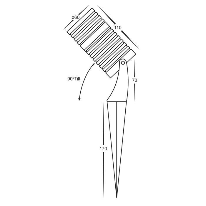 HV1462RGBCW-SS316 - Nova Aluminium Black or 316 Stainless Steel RGBCW 7w LED Garden Spike Light - Image 3