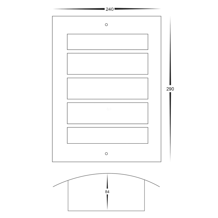 HV36724-BLK - Solarni Polycarbonate Black Solar Wall Light - Image 2
