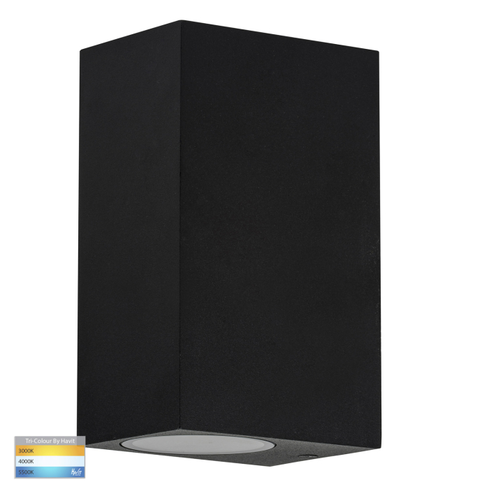 HV3632T-BLK - Accord Black And White TRI Colour Up & Down LED Wall Light