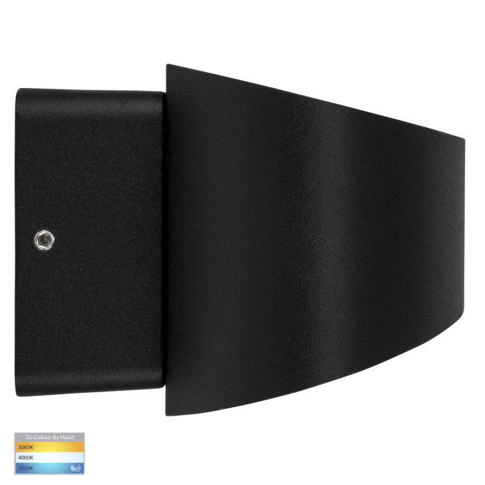 HV3661T-BLK - Luxe Black And White TRI Colour Up & Down LED Wall Light