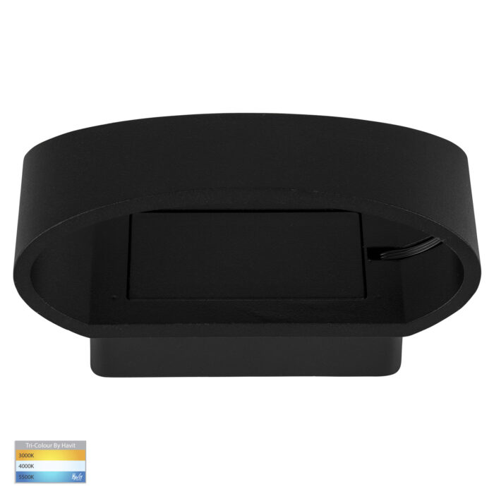 HV3661T-BLK - Luxe Black And White TRI Colour Up & Down LED Wall Light - Image 3