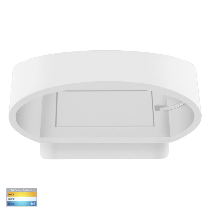 HV3661T-WHT - Luxe Black And White TRI Colour Up & Down LED Wall Light - Image 3